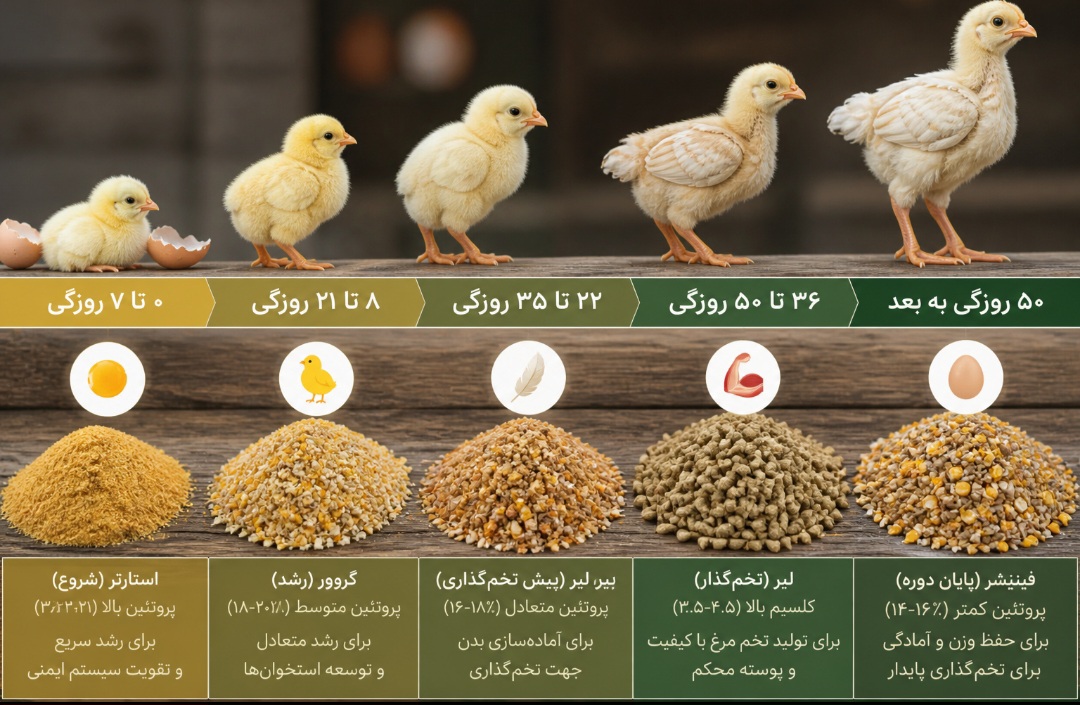 برنامه غذایی جوجه یکروزه تا دوماهگی